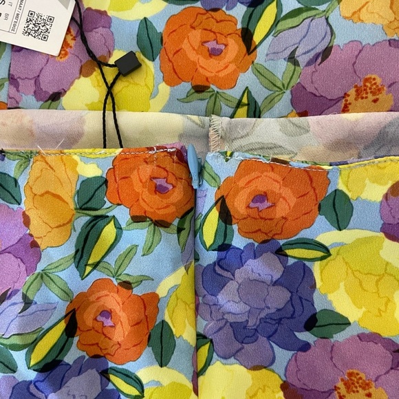 Zara Floral Multicolor Sleeveless mini dress - Picture 4 of 7